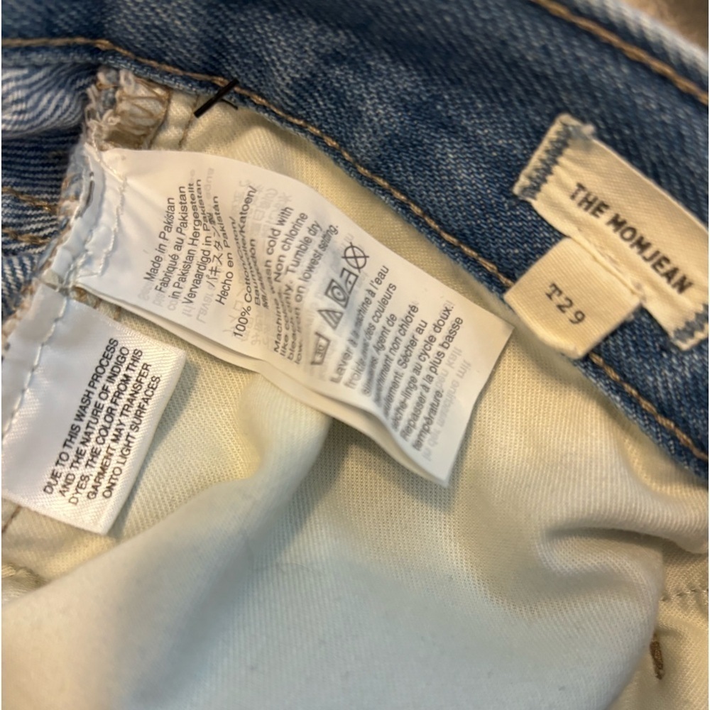 Madewell The Momjean Light Blue Wash Distressed Knees Loose Fit - Picture 6 of 9